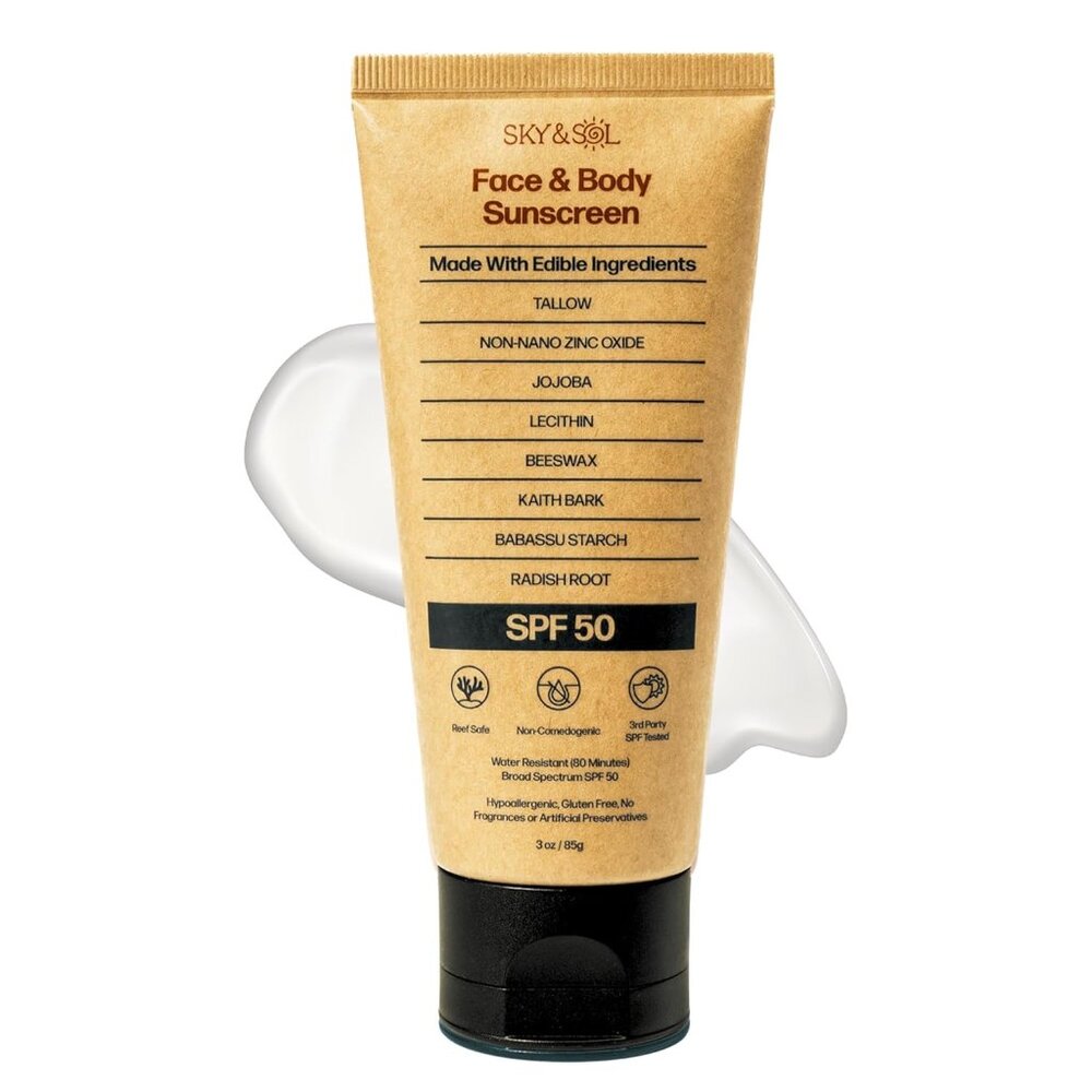 New SKY & SOL Non-Toxic Natural Mineral Sunscreen SPF 50